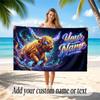 Fantasy Magic Theme Quick Dry Beach Towel Custom Name Text Print Large Sand Resistant Towel Beach Vacation