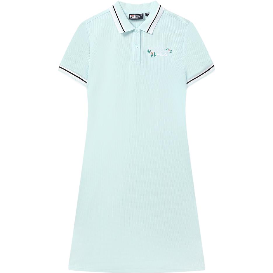 

FILA Solid Color Floral Simple Fashion Knitted Short Sleeve Dress Women dresses Light-Green F11W328311F-LG XL