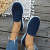 2024 Summer European & American Solid Color Casual Slip-On Flats, Breathable Lightweight Flyknit Plus Size Shoes.