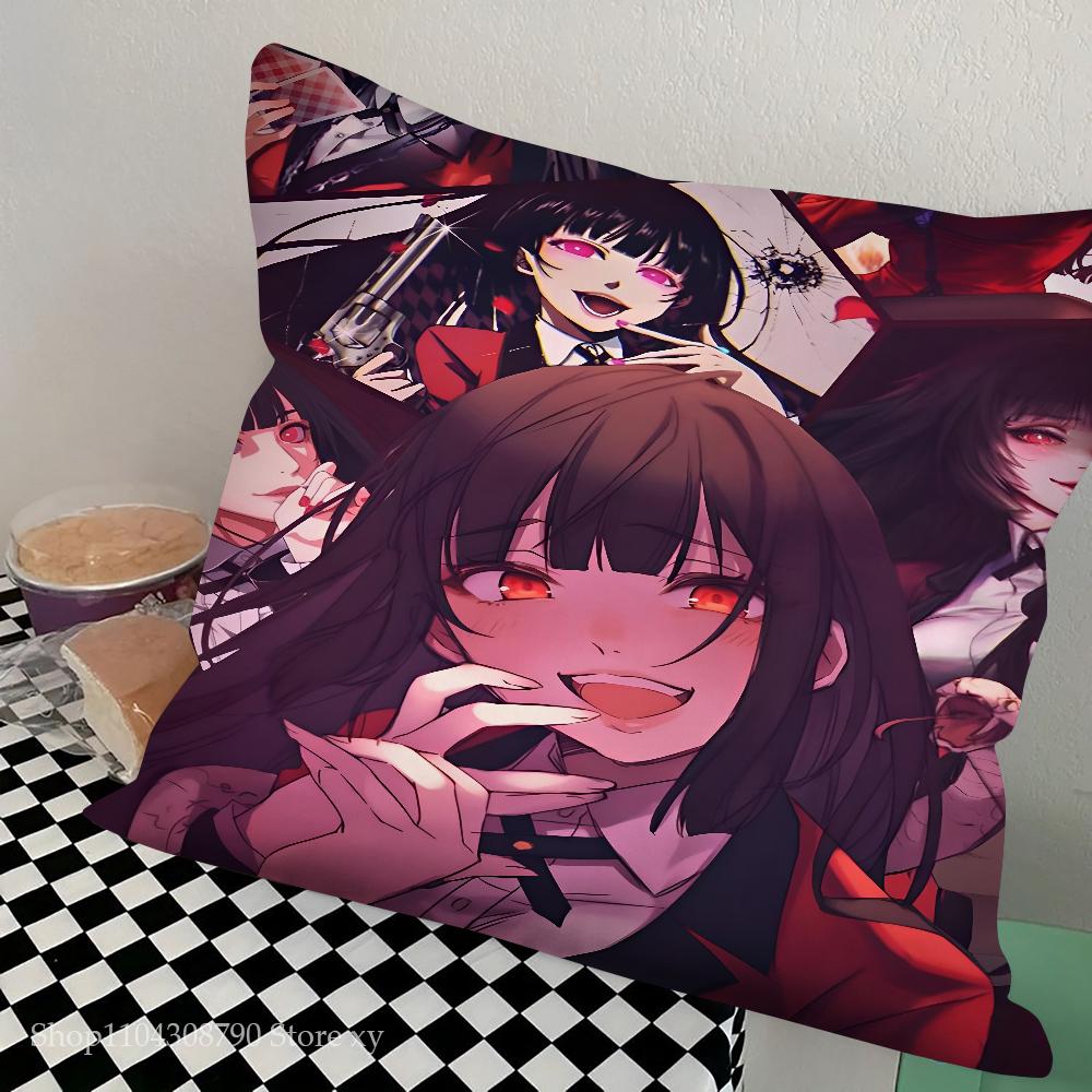 Anime Kakegurui Pillow Case Square Pillow Bedroom Sofa Leisure Comfort Cushion Car Living Room Home Decoration