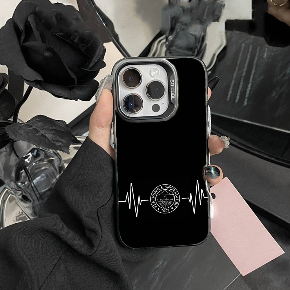 Coole K-Türkei Fenerbahce-Muster Handyhülle Für iPhone 17,16,15,14,13,12,Pro MAX Schwarz Matt Stoßfeste Abdeckung