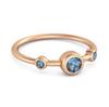 London Blue Topaz Triple Bezel- 925Set Ring - 925 Sterling Silver Rose Gold Vermeil