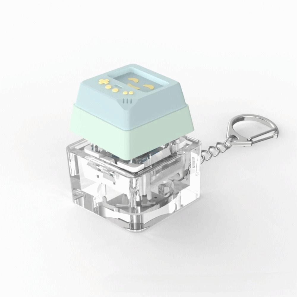 Diy Keycaps Toy Keyboard Fidget Toys Stress Relief with Keychain Keyboard Keychain Finger Button Button Shaft Tester Adults