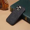 DENIOR For iPhone 16 Pro Case Dual Card Slots PU Leather+TPU+PC Phone Cover