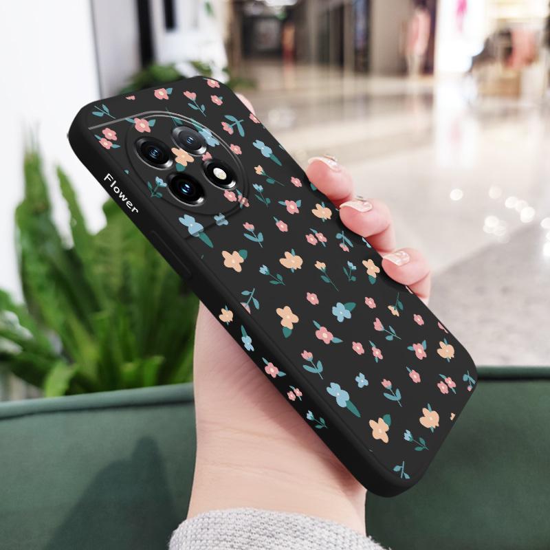 Drunk Fallen Flowers Phone Case For Oneplus 13 13R 12 12R 11 11R 10 10R 10T 9R 9RT 9 8T 8 7 7T Pro 5G Liquid Silicone Cover