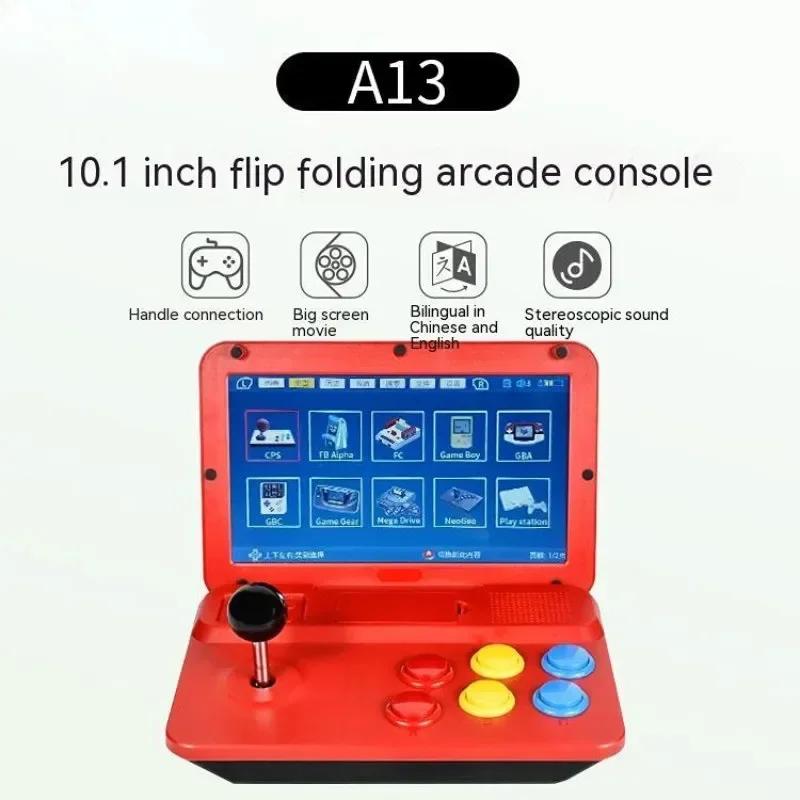10 İnç Retro Oyun Katlanabilir Video Oyunu Joystick 64G Dahili 10000+ Oyun Arcade Konsolu Gamepad Çıkışı Çıkarılabilir