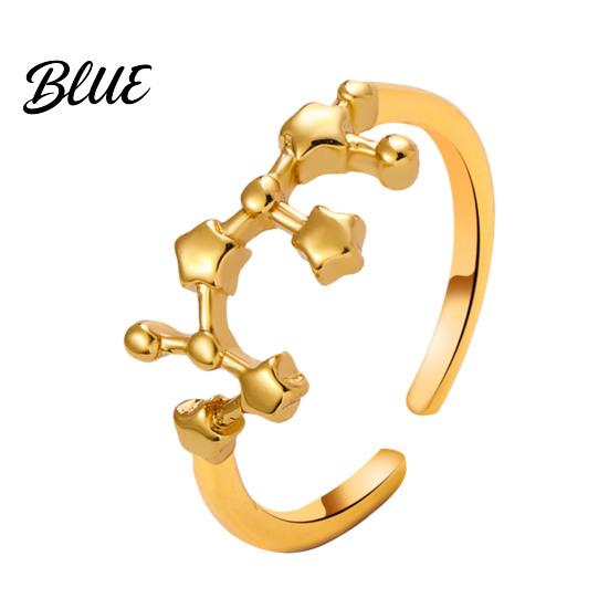 Star Symbol Ring Student Electroplated Finish Adjustable Opening Design Retro