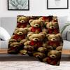 """Entzückende Teddybären mit roten Schleifen - Perfekt als Geschenke!""""""Decke Flanell Überwurfdecke für Sofa, Bett, Reisen, Camping, Büro, Couch, Stuhl,"""