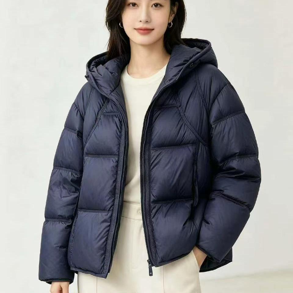 New puff down jacket women's short hooded Korean version loose small bread jacket thickened warm jacket women