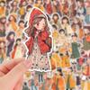 64-Piece Cartoon Graffiti Autumn Outfit Stickers for Fashionable Girls' Phone Cases