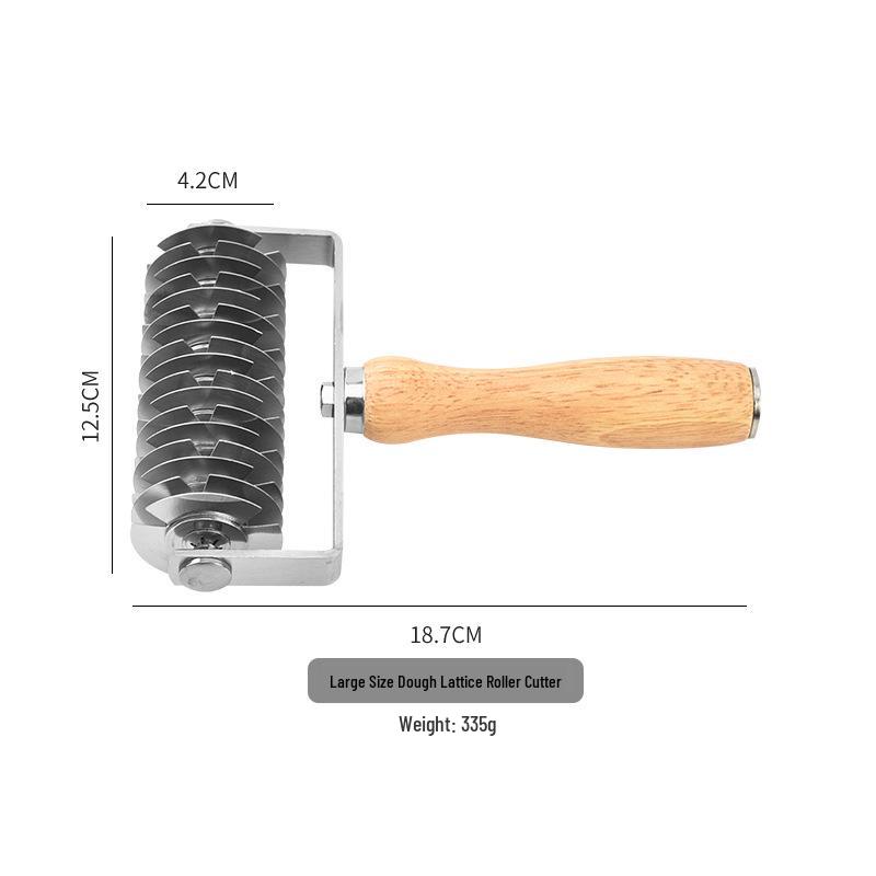 Edelstahl-Gitterroller für Pizza mit Holzgriff