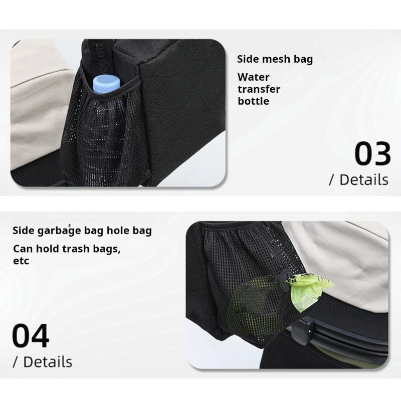 Easyly Install Pet Strollers Basket Weather Resistant Dog Strollers Storage Bag For Dog Supplies And Daily Essential