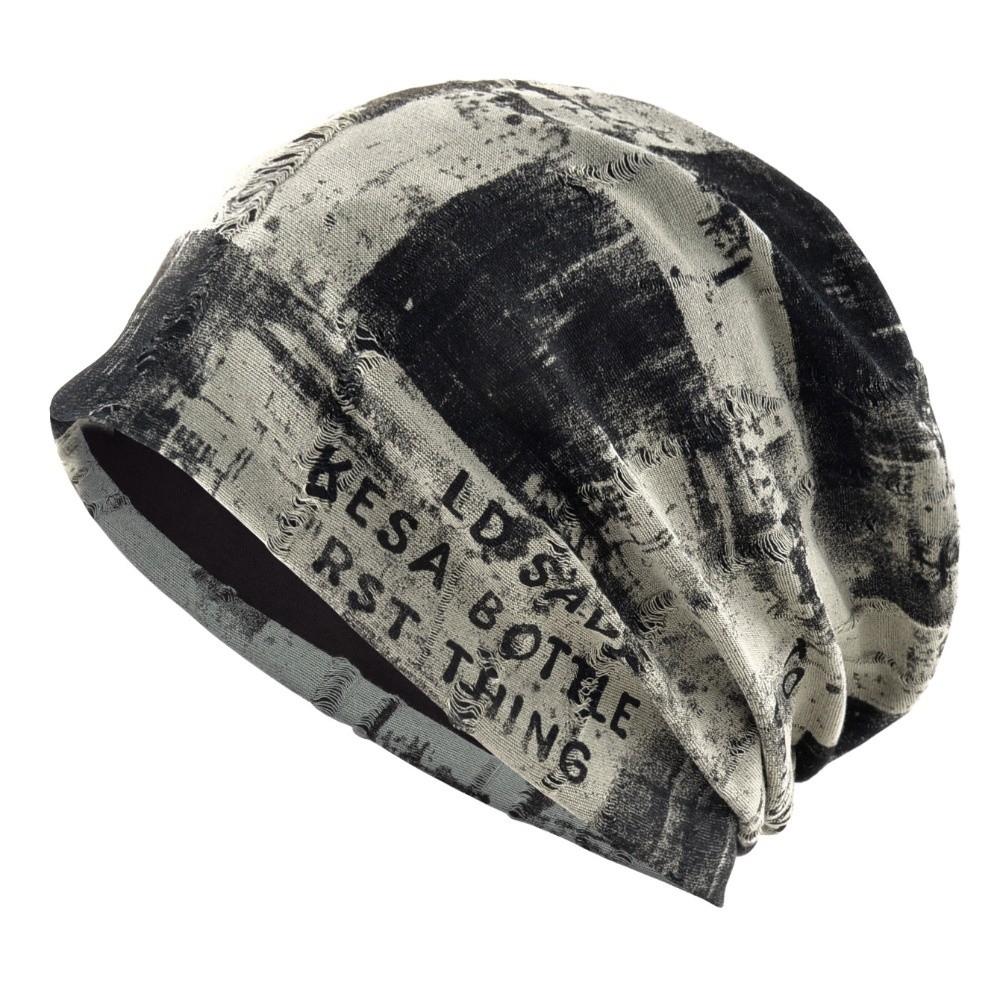 Tie-dye Slouchy Beanie Hat Stretchy Streetwear Beanie Retro Plush Lined Beanie  For Men Women