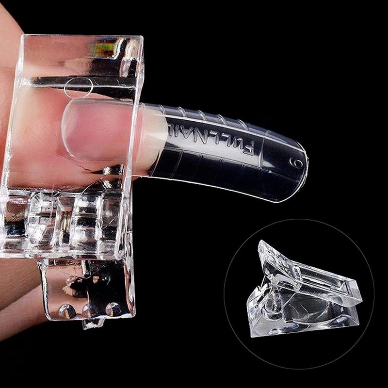10 Pcs Transparent Nail Clip Quick Building Mold Nail Tips Clip Nail Dual Forms Finger Extension Nail Art Manicure Tools