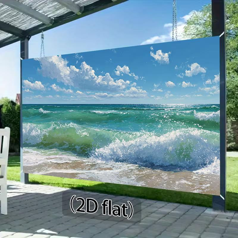 2D Tropical Beach Backdrop Summer Ocean Wave Party Photo Background