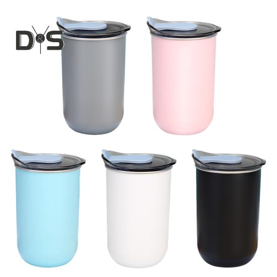 Water Cup 300ml Ergonomic Milk Cup Comfortable Grip Double-Layer Coffee Cup Tooth Brushing Cup Mouthwash Cup Multifunctional Mixing Cup