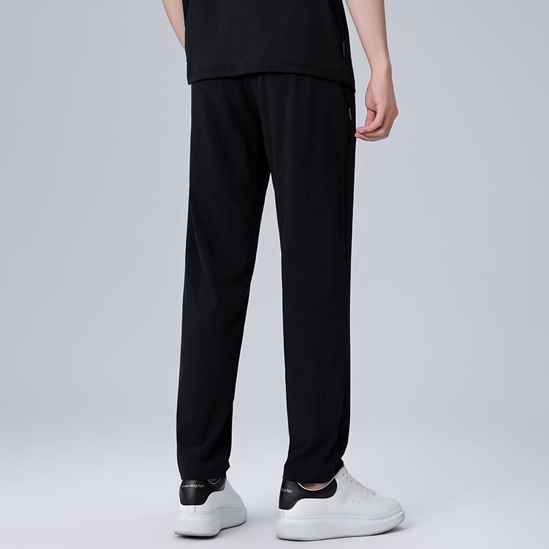 Li-Ning Badminton Series Slim Fit Solid Color Lightweight Quick-Dry Sports Straight Leg Casual Pants Men bottoms Black AYKT653-1