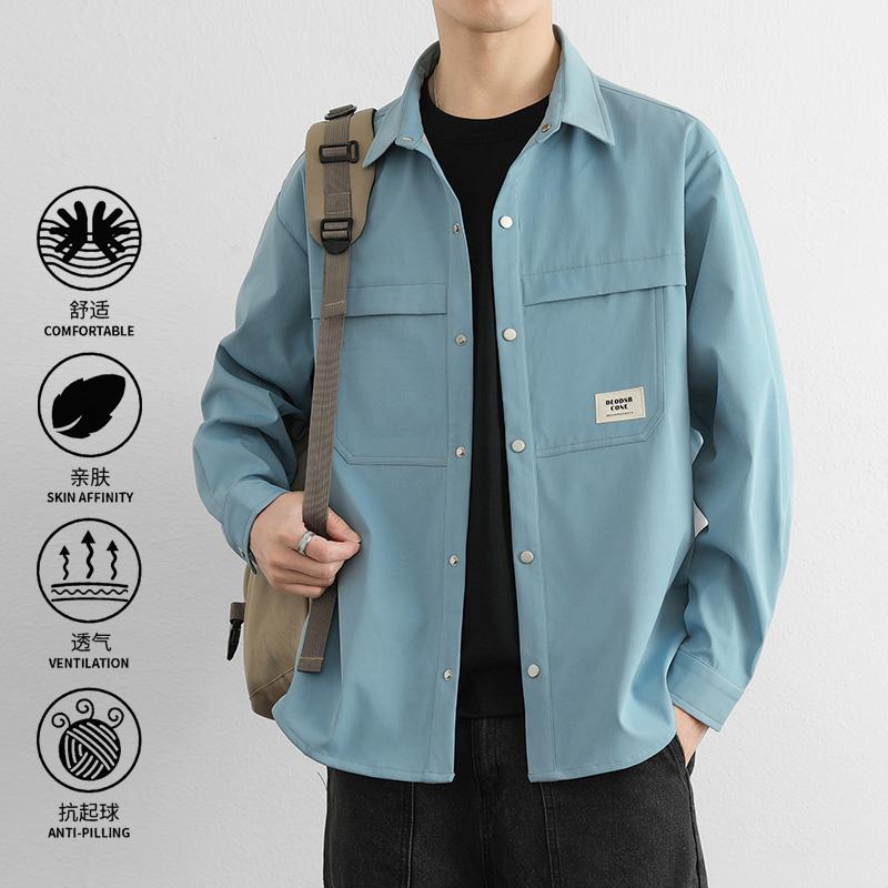 Jacket Men's Work Shirt Men's Long-sleeved Spring and Autumn New Loose Trendy Casual Shirt Jacket