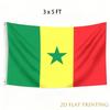 2D Flat - 152Cm/59.8In/5Ft X 90Cm/35.5In/3Ft Senegal Flag Decorative Banner, Single-Sided Printed Polyester Material, Fan Support Banner for Indoor Ou