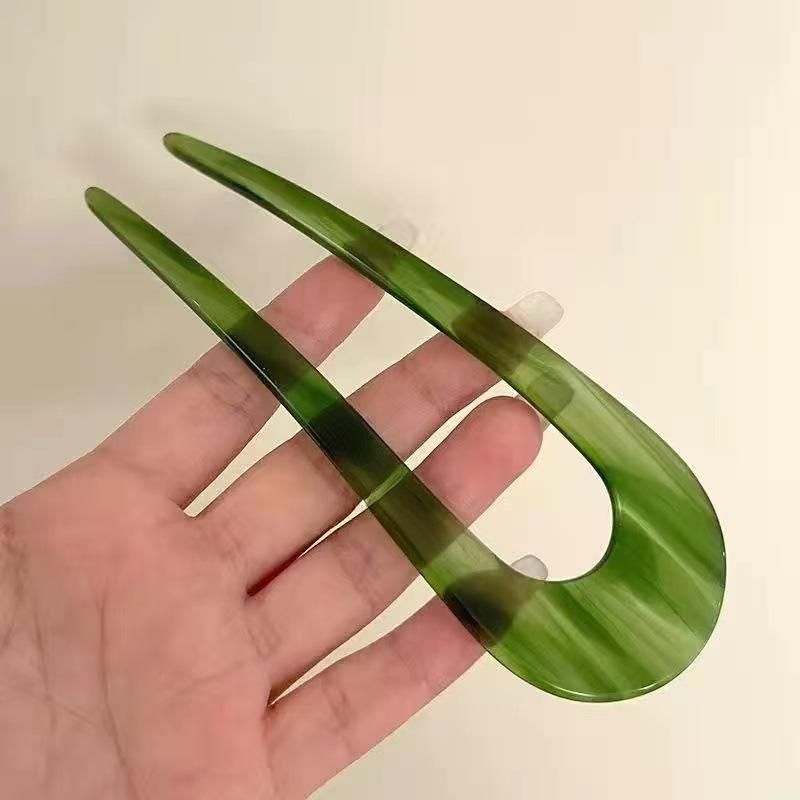 

Женская U-образная шпилька из ацетата: Современный китайский головной убор-пучок