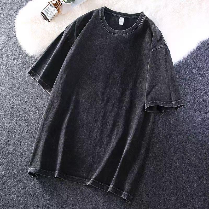 Retro Distressed 300g Unisex Loose Fit Drop Shoulder Tee