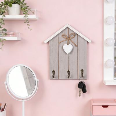 Yousheng Key Holder for Wall Wooden Decorative Key Organizer with 3 Hooks Wall Mounted Key Rack for Entryway Front Door Kitchen Hallway
