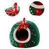 Plush Christmas Cat House Cozy Cave Bed Enclosed Tent for Indoor Cats Pet Gift Bedding for Winter Holidays