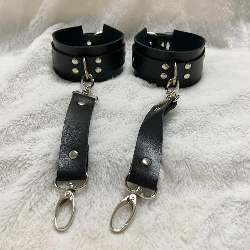 Women Sexy PU Leather Harness Sexy Lingerie BDSM Sexual Outfit Garter Bondage Tied Porn Gothic Sex 18 Handcuffs Belt Fetish Toys