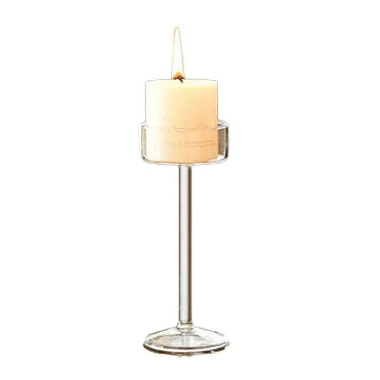 Votive Candle Holder Glass Clear Tealight Candle Stand Elegant Long Stem Candlestick Table Centerpiece Wedding Decors