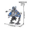 MOOXI Space Wars Walking Machine Model MOC Bricks DIY Diorama Adult Children Toys Building Block Set Montessori Gifts Decoration