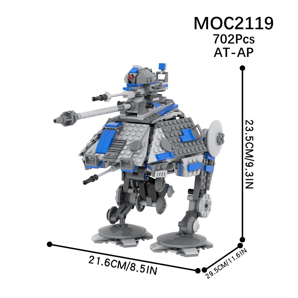 MOOXI Space Wars Walking Machine Model MOC Bricks DIY Diorama Adult Children Toys Building Block Set Montessori Gifts Decoration