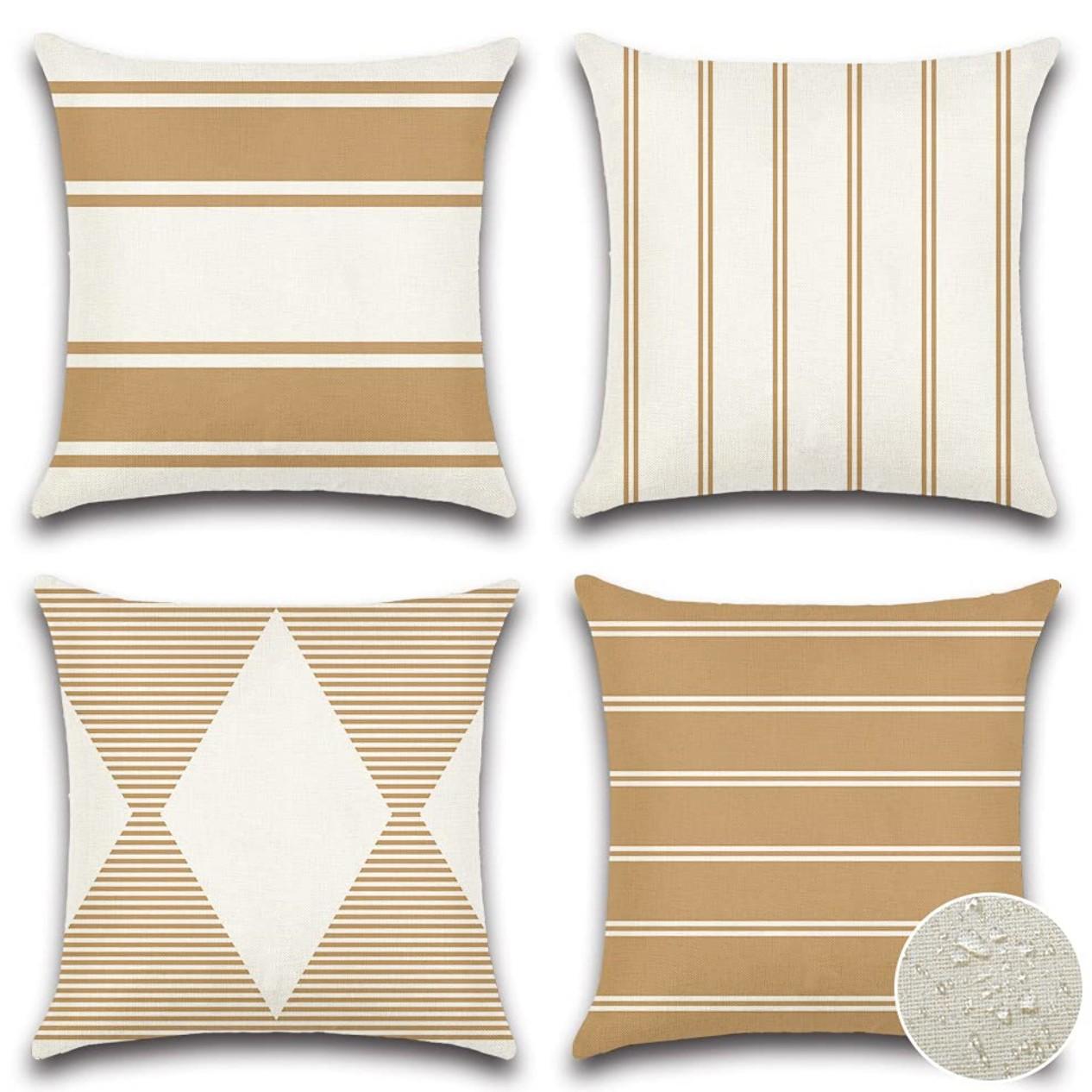 

Home Geometric Graphics Simple Outdoor Waterproof Linen Three-proof Fine Linen Pillowcase Sofa Chair Cushion 45 * 45Cm waterproof linen without core