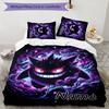 3pcs Gengar1 Cover Set - Personalized Name, HD Printed Bedding with 1 Cover and 2 Pillowcases - Perfect for Home Decor, Easy Care