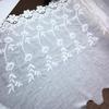 1m X 45cm White Cotton Embroidery Lace Fabric for Sewing, Garment, Dress, Bra, Underwear