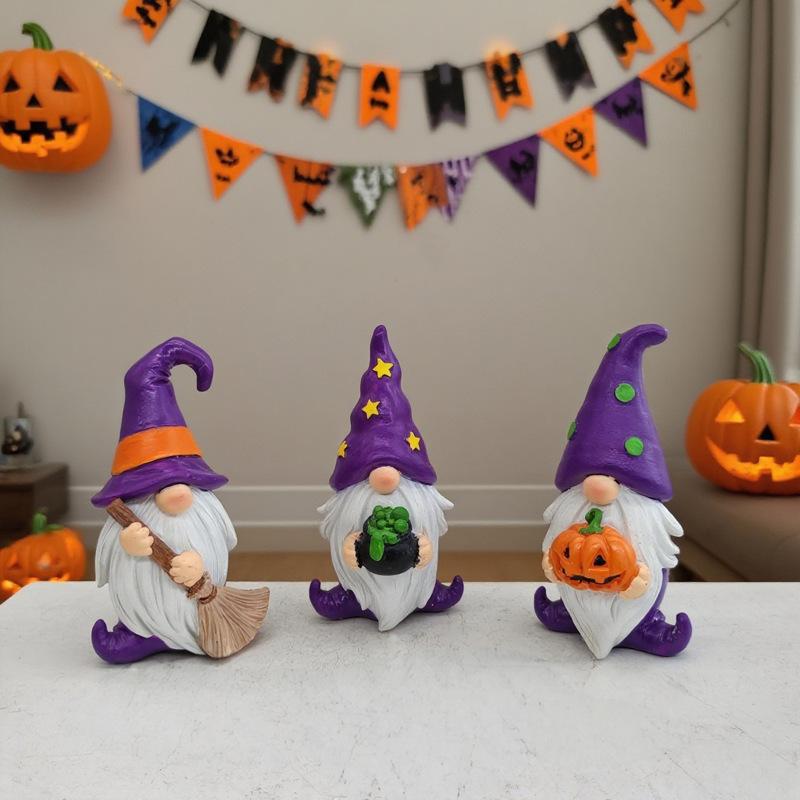 Popular Resin Crafts Halloween Gnome Statue Ornament Ornament Party Ornament