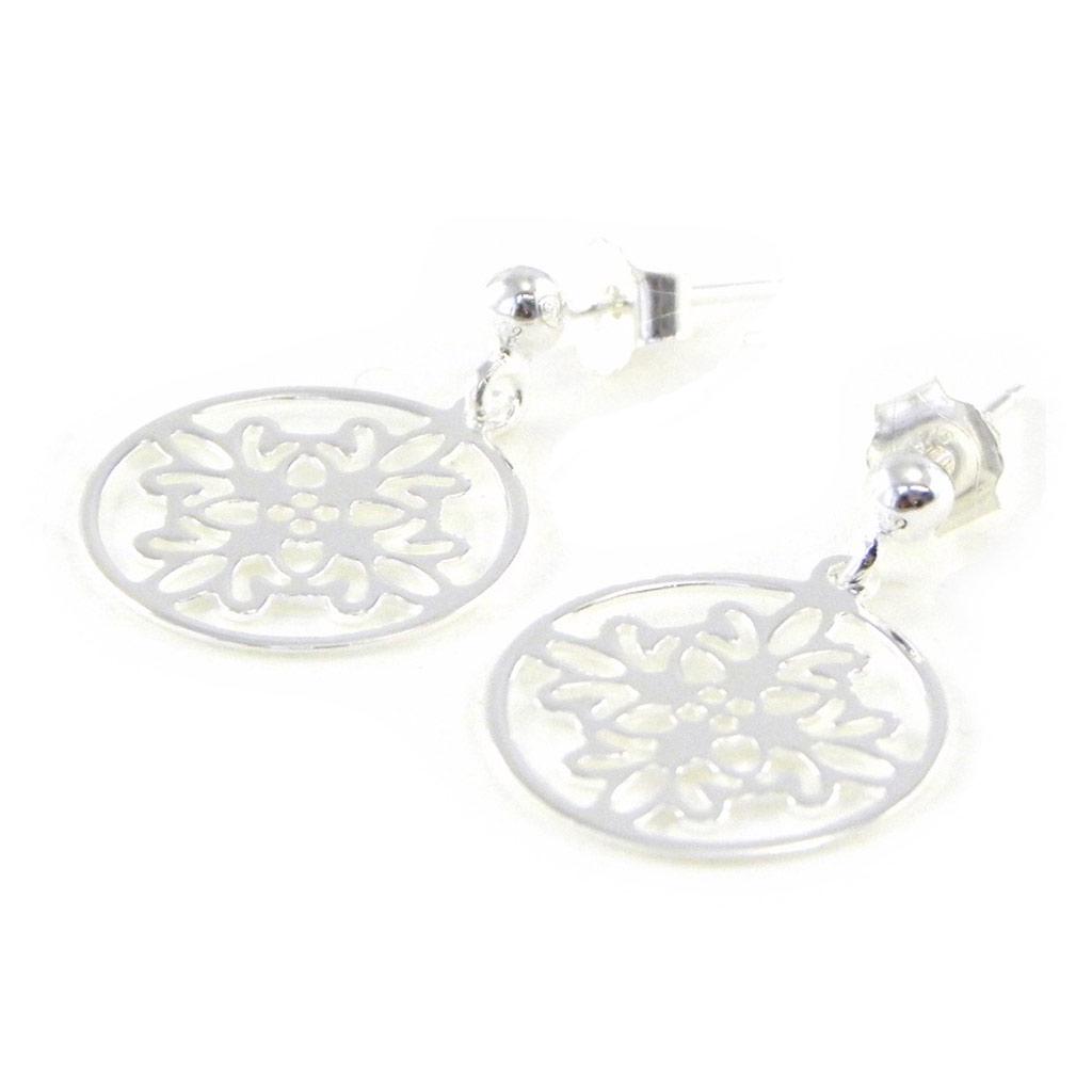 Les Trésors De Lily [H6180] - Boucles Argent 'Chorégraphie' argenté - 15 mm