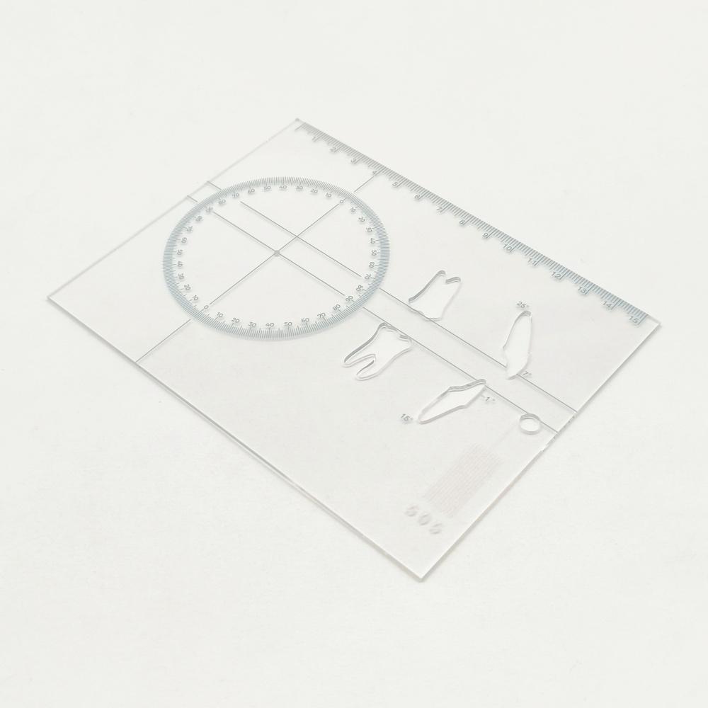 1 piece Dental Guide Plate Orthodontic Tracing Plate X-ray Protractor Measuring Ruler