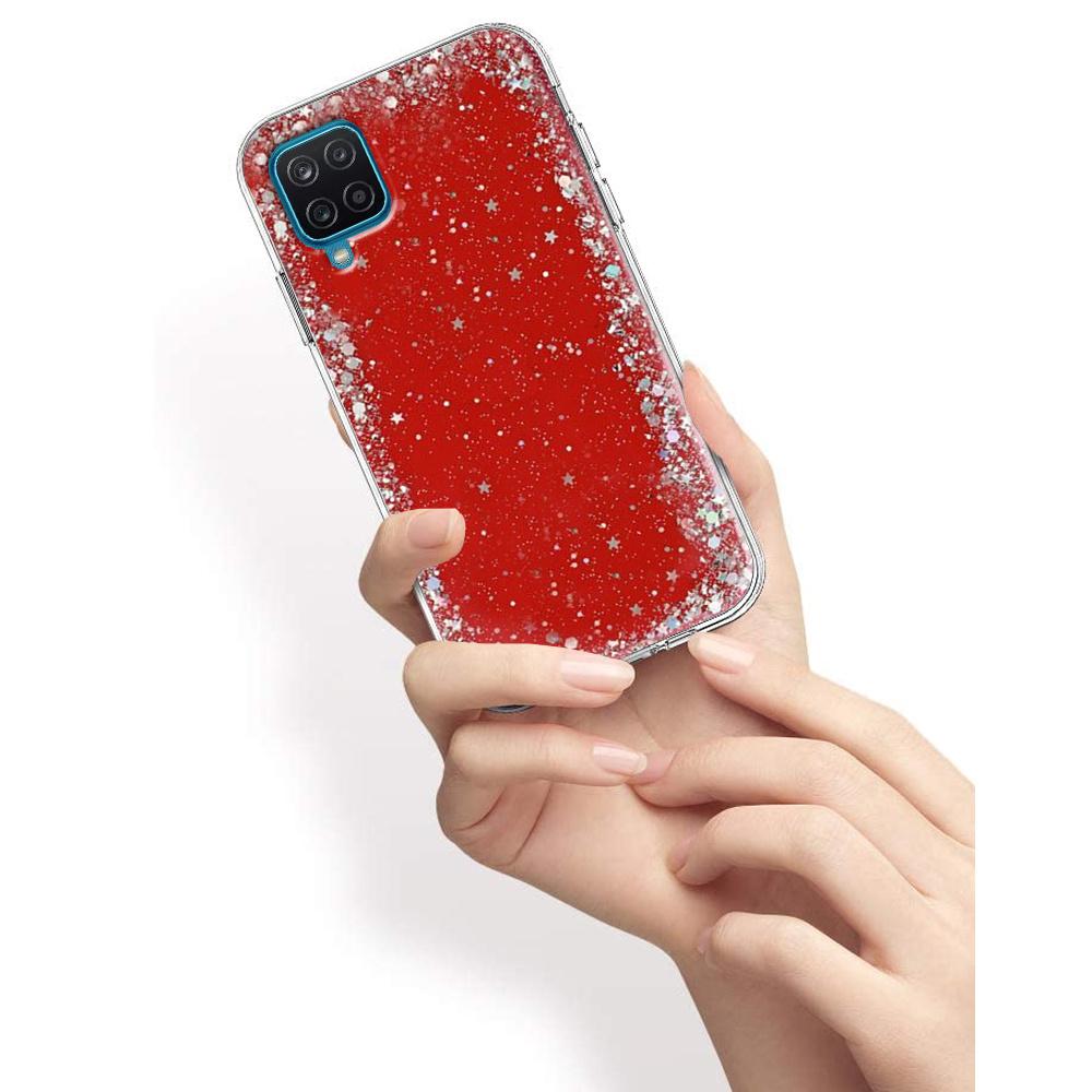 Case for Samsung Galaxy A12 / M12 / A12 2021, Glittery, red
