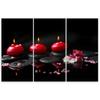 Three Piece Picture Canvas Print Stones Zen Spa Candles