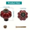 Retro Ceramic Cabinet Handles 12pcs - Deep Red Pumpkin Design 1.381.50 Inches, Ideal for Furniture Decoration on Drawers, Cabinets & Closets