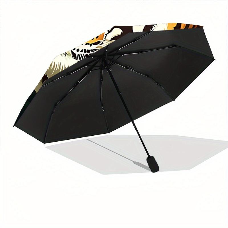 1pc Tiger Jungle Print Automatic Open/Close Umbrella, Ideal Fan Gift for Birthday, Christmas, Trendy Fashion yy250828102