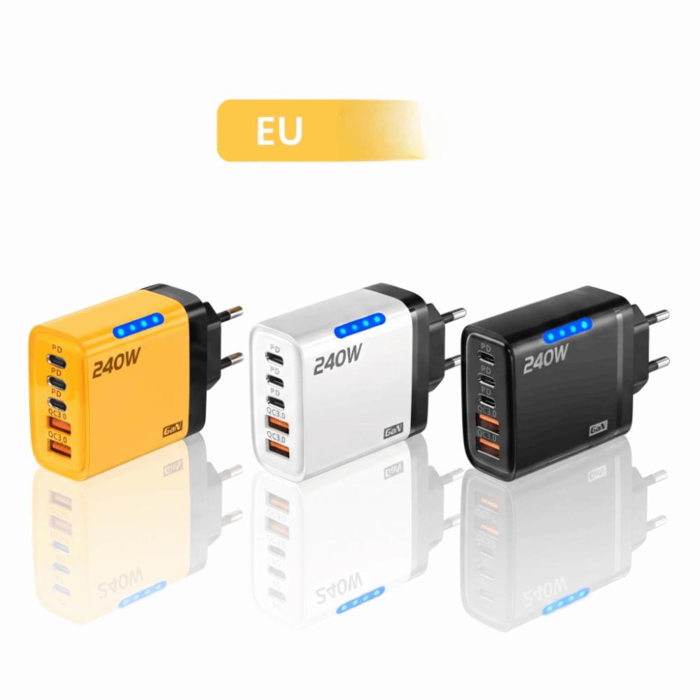 GaN Phone Charger Adapter 240W Mobile Phone USB C Charger Wall Charger Adapter  Office Use
