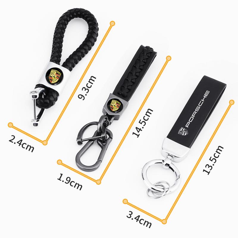 1 stk Lær Nøkkelring Bil Nøkkelring Anheng Nøkkelring Dekor Tilbehør For Porsche Cayenne Panamera Macan Boxster 911 Carrera-GT 928 944 968