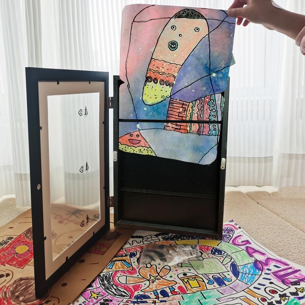 Kinder Kunst Rahmen Magnetisch A3 A4 Wechselbar Kinder Frametory für Foto Zeichnung Gemälde Bilder Anzeige Aufbewahrung Fotorahmen