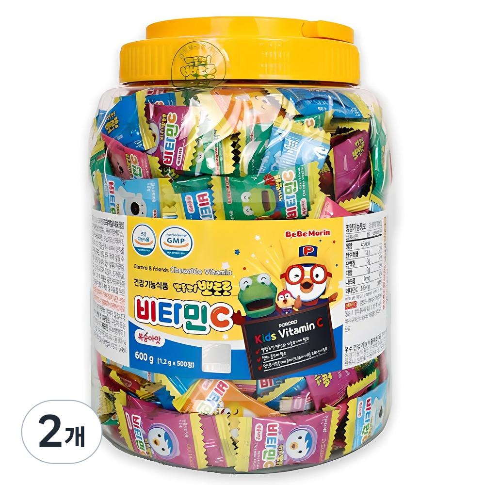 Bebemorin Pororo Vitamin C Peach Flavor 500 Tablets 2 Pcs