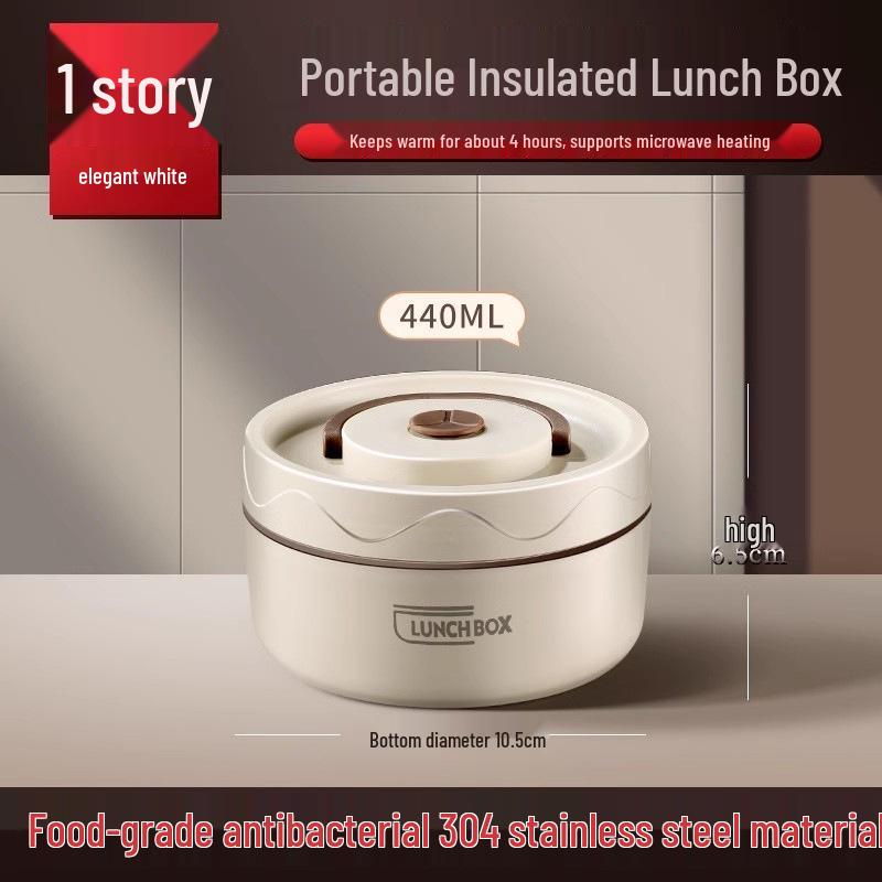 Extra Long Insulated Stainless Steel Bento Lunch Box - Microwaveable & Portable