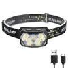 Powerful LED Sensor Headlamp USB Rechageable Headlight Led Head Torch Camping Search Light with Built-in Battery Fishing Lantern