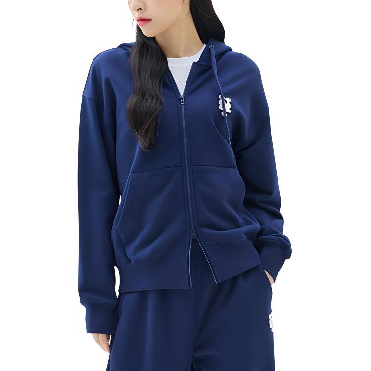 MLB Sweatshirts Unisex Navy Hooded Moderate Cardigan 3ATRB0134-09NYS