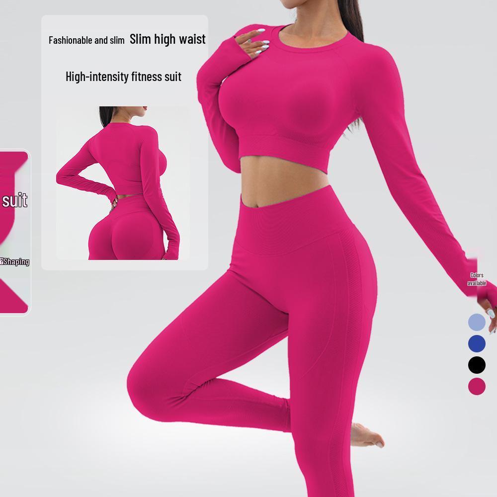 

Комплект для йоги с высокой посадкой, бесшовный, быстросохнущий, с брюками Lulu с эффектом подтяжки ягодиц Small розы красного