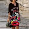 JPNTKY Fashion Summer Spring 1/2 Sleeves V-Neck Casual Dresses
